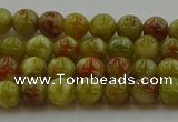 CNS601 15.5 inches 6mm round green dragon serpentine jasper beads