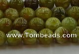 CNS602 15.5 inches 8mm round green dragon serpentine jasper beads