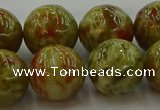 CNS607 15.5 inches 18mm round green dragon serpentine jasper beads