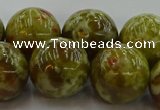 CNS608 15.5 inches 20mm round green dragon serpentine jasper beads