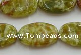 CNS634 15.5 inches 15*20mm oval green dragon serpentine jasper beads