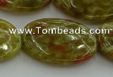 CNS637 15.5 inches 22*30mm oval green dragon serpentine jasper beads