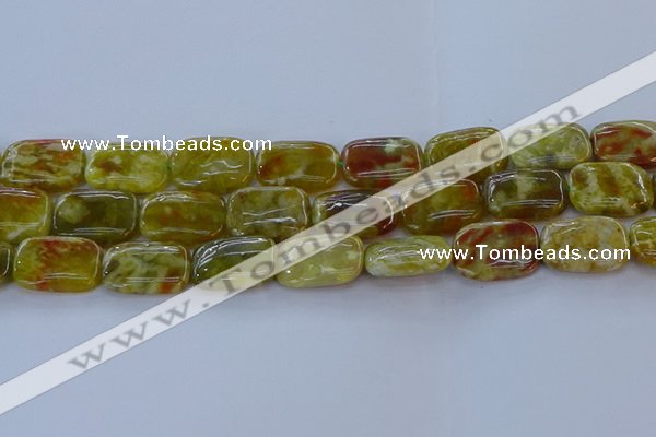 CNS673 15.5 inches 15*20mm rectangle green dragon serpentine jasper beads