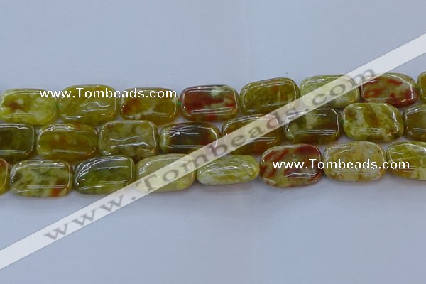 CNS674 15.5 inches 18*25mm rectangle green dragon serpentine jasper beads