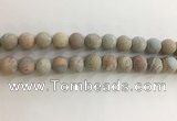 CNS709 15.5 inches 10mm round matte serpentine jasper beads