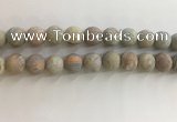 CNS710 15.5 inches 12mm round matte serpentine jasper beads