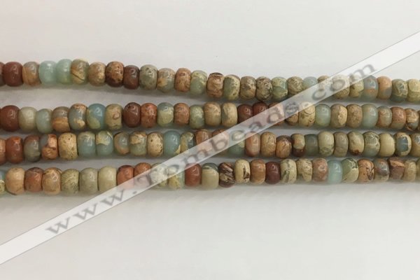 CNS713 15.5 inches 4*6mm rondelle serpentine jasper beads wholesale