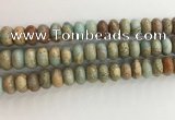 CNS716 15.5 inches 7*12mm rondelle serpentine jasper beads wholesale