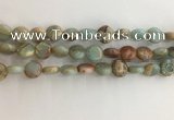 CNS720 15.5 inches 10mm flat round serpentine jasper beads wholesale