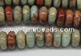 CNS74 15.5 inches 6*12mm rondelle natural serpentine jasper beads