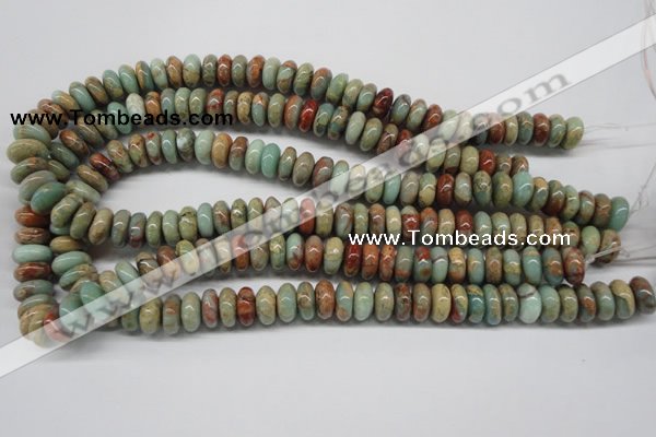 CNS74 15.5 inches 6*12mm rondelle natural serpentine jasper beads