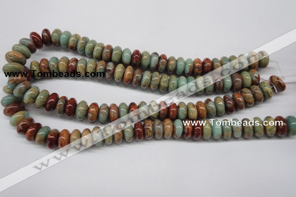 CNS75 15.5 inches 7*14mm rondelle natural serpentine jasper beads