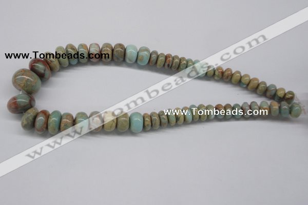 CNS78 5*10mm - 14*20mm rondelle natural serpentine jasper beads