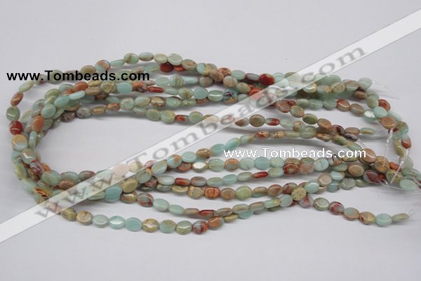 CNS89 15.5 inches 6*8mm oval natural serpentine jasper beads