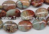 CNS91 15.5 inches 12*16mm oval natural serpentine jasper beads