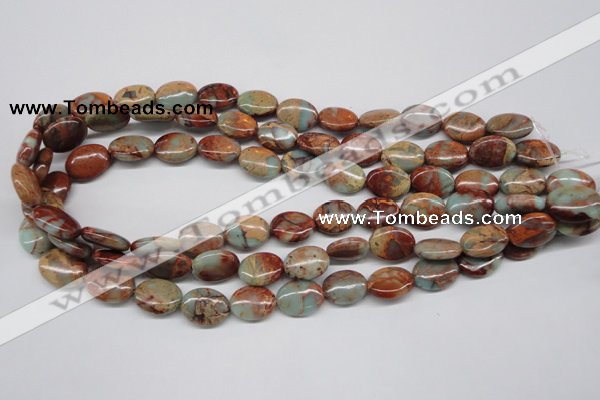 CNS91 15.5 inches 12*16mm oval natural serpentine jasper beads