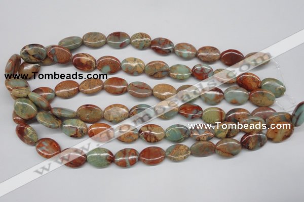 CNS92 15.5 inches 13*18mm oval natural serpentine jasper beads