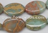 CNS94 15.5 inches 18*25mm oval natural serpentine jasper beads