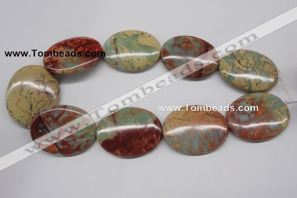 CNS98 15.5 inches 35*45mm oval natural serpentine jasper beads