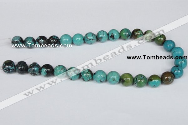 CNT06 16 inches 14mm round natural turquoise beads wholesale