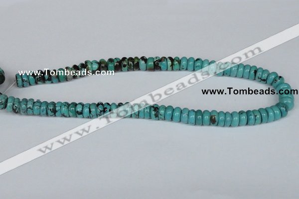 CNT10 16 inches 4*10mm rondelle natural turquoise beads wholesale