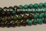 CNT102 15.5 inches 5.5mm - 6mm round natural turquoise beads wholesale