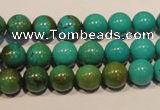 CNT105 15.5 inches 9mm round natural turquoise beads wholesale