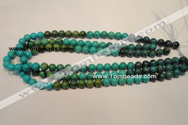 CNT105 15.5 inches 9mm round natural turquoise beads wholesale