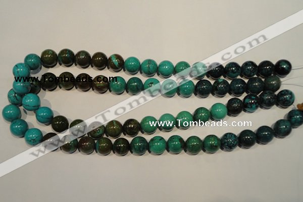 CNT107 15.5 inches 12mm round natural turquoise beads wholesale