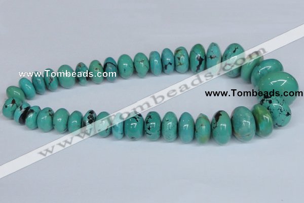 CNT12 16 inches multi-size rondelle natural turquoise beads wholesale