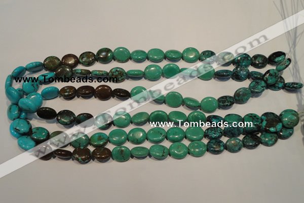 CNT120 15.5 inches 10*12mm oval natural turquoise beads wholesale