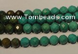 CNT130 15.5 inches 6mm faceted round natural turquoise beads