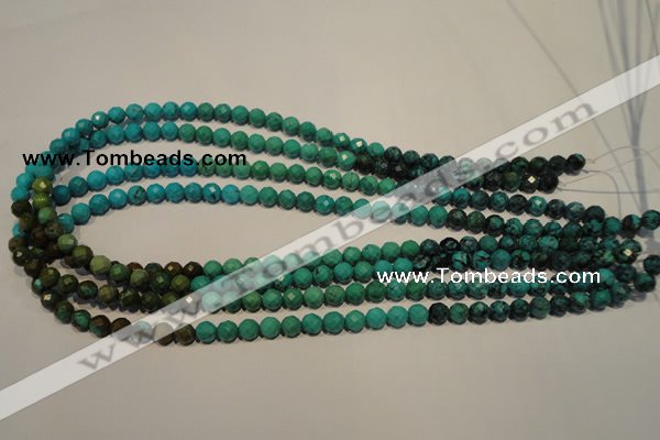 CNT130 15.5 inches 6mm faceted round natural turquoise beads