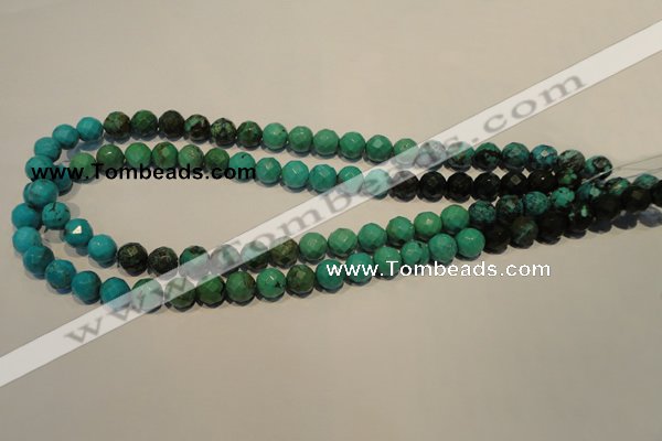 CNT131 15.5 inches 8mm faceted round natural turquoise beads