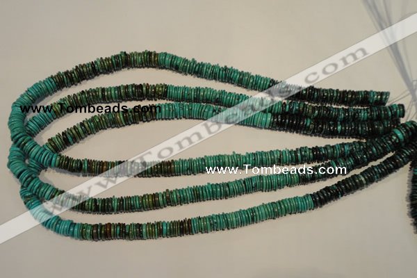 CNT138 15.5 inches 1.5*7.5mm disk natural turquoise beads