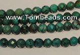 CNT140 15.5 inches 5.5mm - 6mm faceted round natural turquoise beads