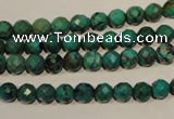 CNT140 15.5 inches 5.5mm - 6mm faceted round natural turquoise beads