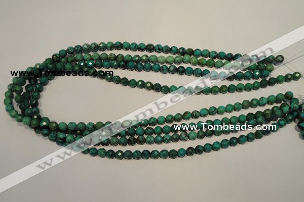 CNT140 15.5 inches 5.5mm - 6mm faceted round natural turquoise beads