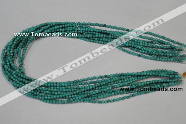 CNT202 15.5 inches 3mm round natural turquoise beads wholesale