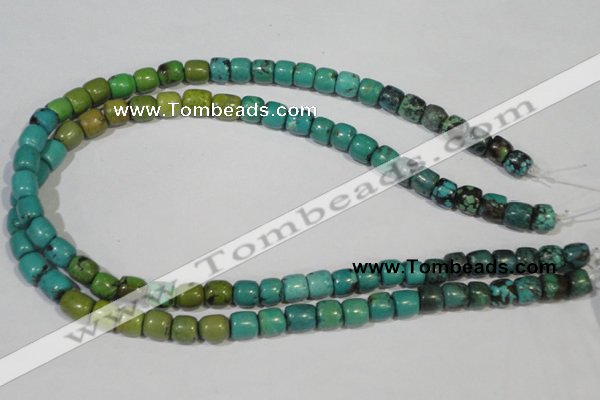 CNT211 15.5 inches 8*8mm – 8*10mm drum natural turquoise beads wholesale