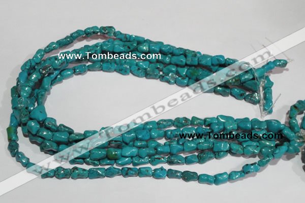 CNT237 15.5 inches 7*10mm bone natural turquoise beads wholesale