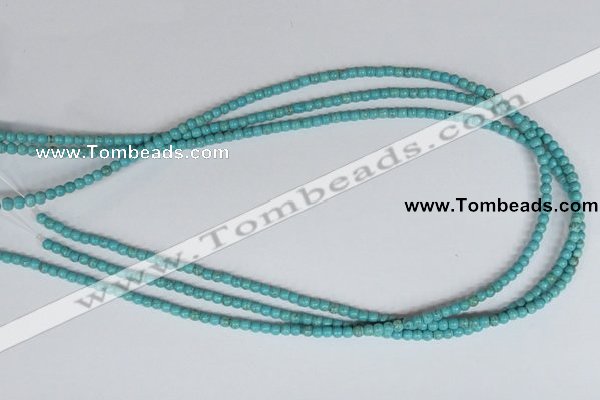 CNT24 16 inches 3.5mm round natural turquoise beads wholesale