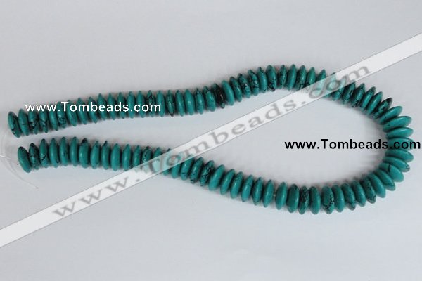 CNT27 16 inches 6*15mm rondelle natural turquoise beads wholesale