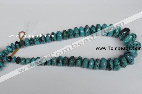 CNT31 16 inches multi-size rondelle natural turquoise beads wholesale