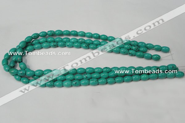 CNT368 15.5 inches 7*10mm rice turquoise beads wholesale