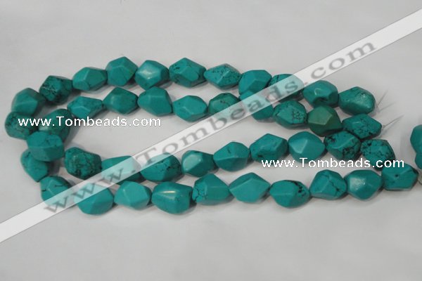 CNT374 15.5 inches 14*18mm faceted nuggets turquoise beads wholesale