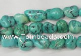 CNT380 15.5 inches 8*12mm nuggets natural turquoise beads