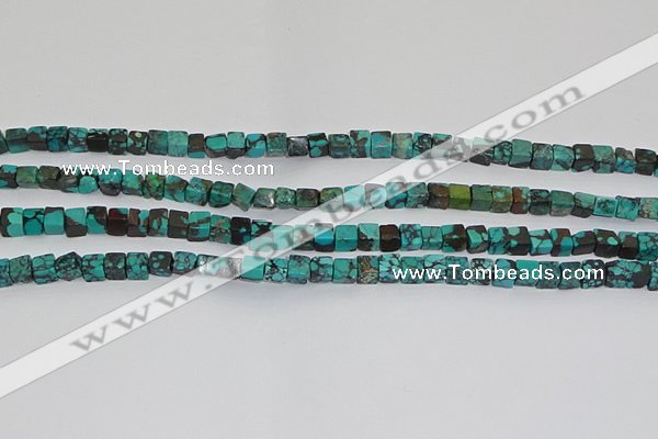 CNT401 15.5 inches 4*4mm cube turquoise beads wholesale