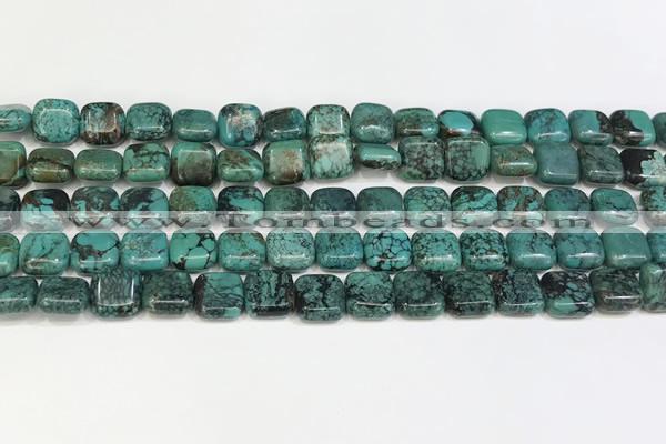 CNT511 15.5 inches 10mm square turquoise gemstone beads