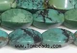 CNT512 15.5 inches 6*12mm twisted rice turquoise gemstone beads